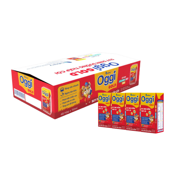 Thùng 48 hộp sữa pha sẵn Oggi Gold 110 ml cho trẻ suy dinh dưỡng (từ 1 tuổi)
