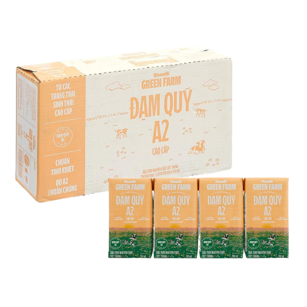 Thùng 48 hộp sữa tươi tiệt trùng Vinamilk Green Farm A2 110 ml (từ 1 tuổi)