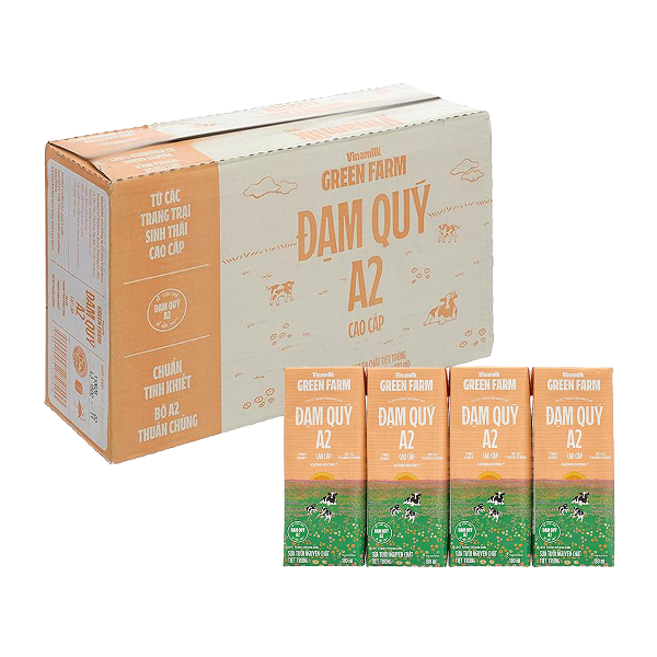 Thùng 48 hộp sữa tươi tiệt trùng Vinamilk Green Farm A2 180 ml (từ 1 tuổi)