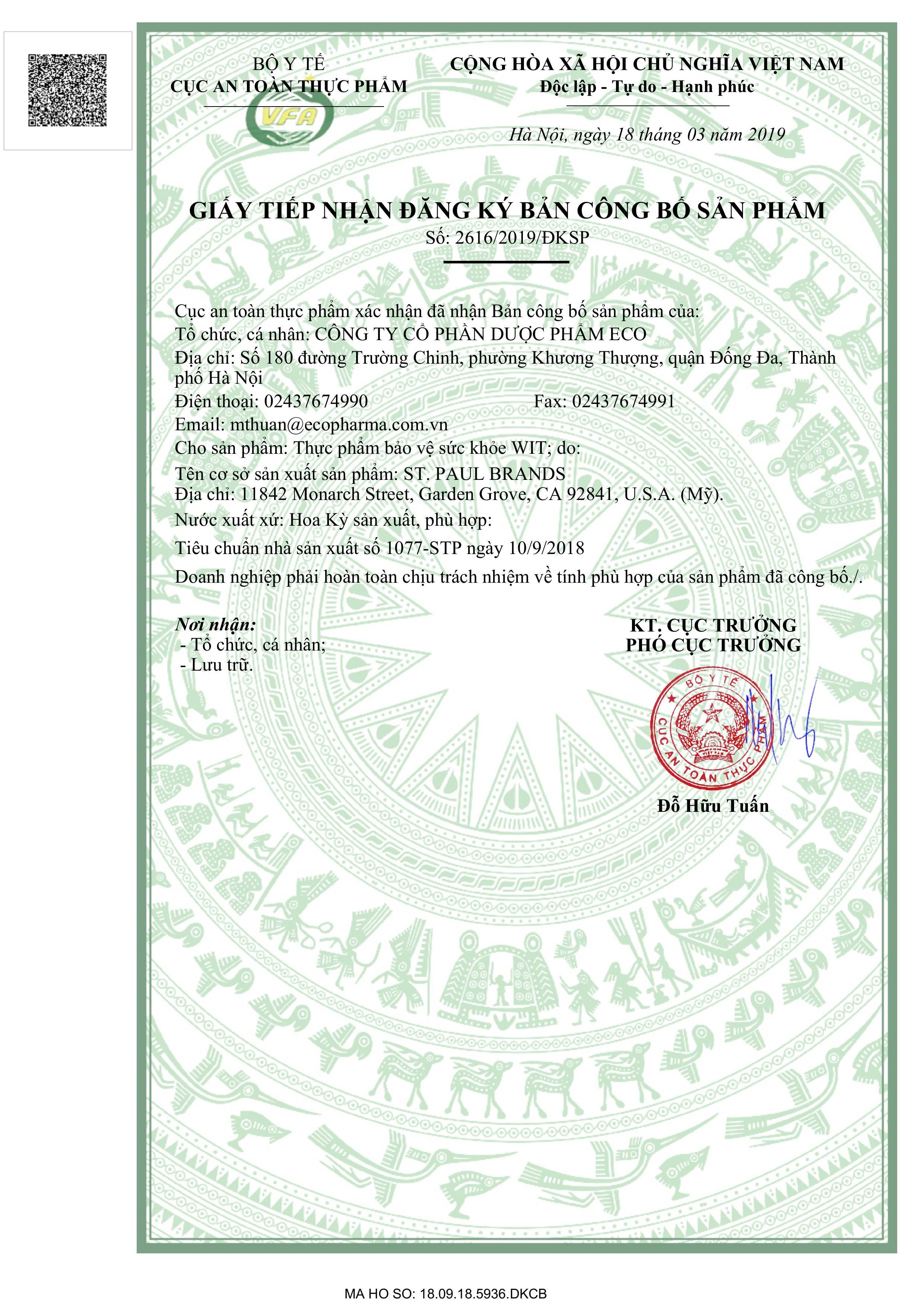 Thực phẩm bảo vệ sức khoẻ: Wit