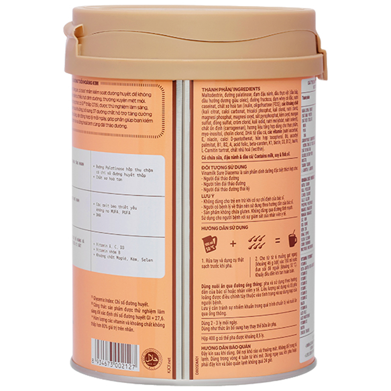 Thực phẩm dinh dưỡng y học: Sản phẩm dinh dưỡng - Vinamilk Sure Diacerna - 15