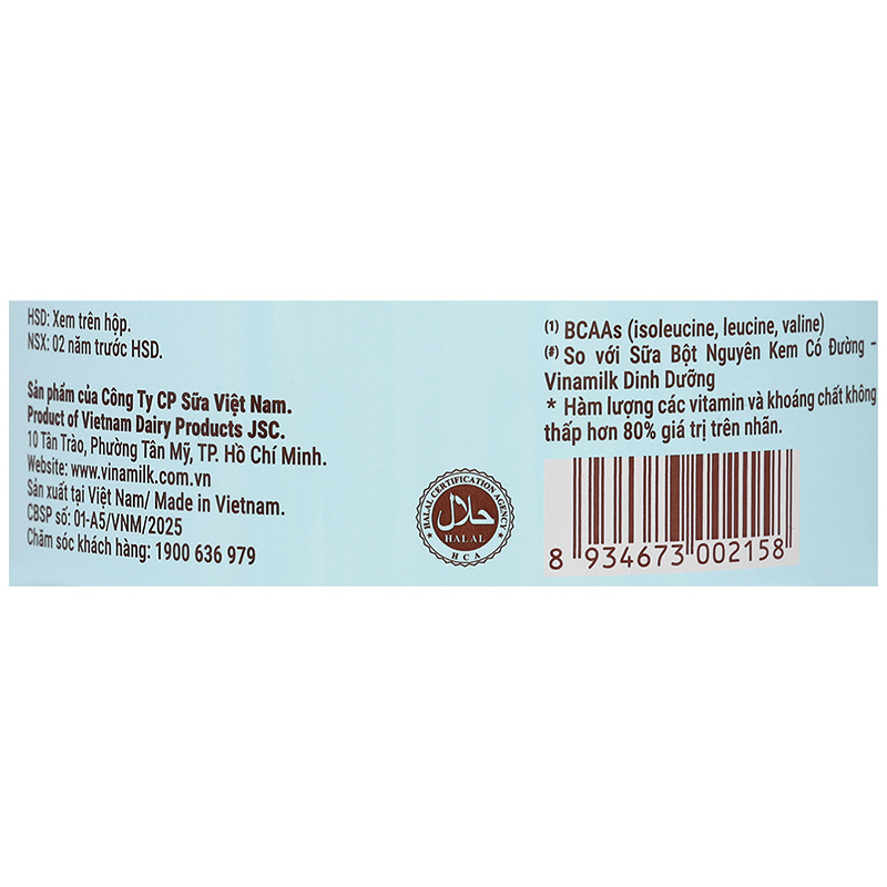 Sản phẩm dinh dưỡng ít béo, bổ sung canxi - Vinamilk Sure Canxipro - 26