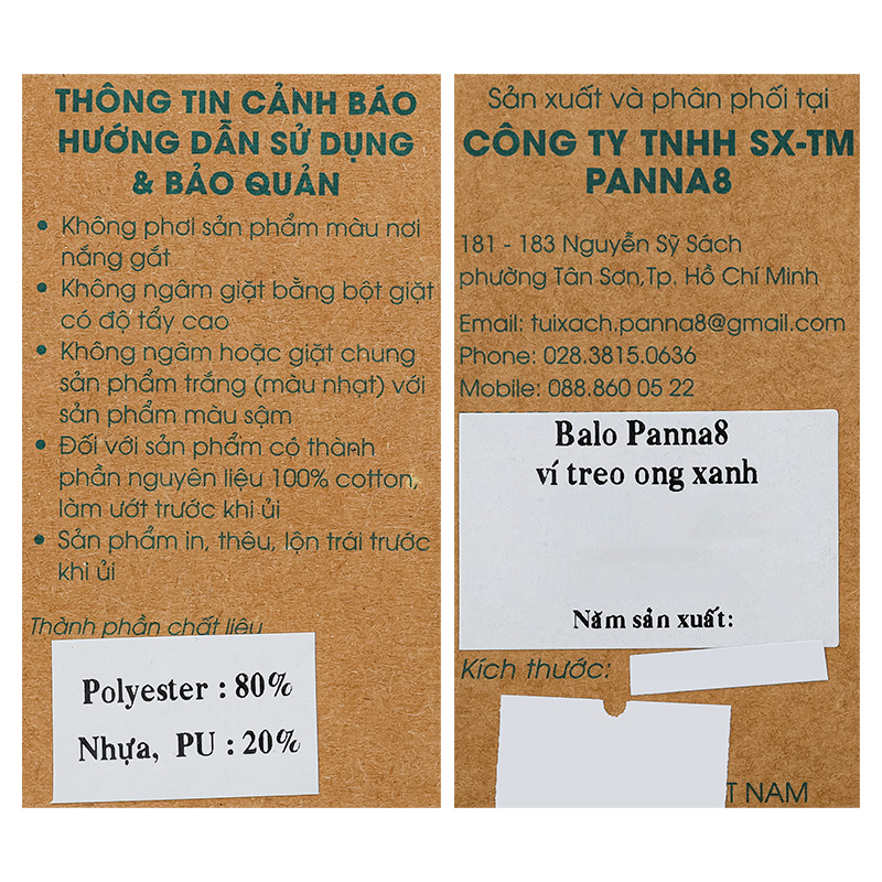 Balo cho bé mẫu giáo Ioon PANNA8 ong E2545 nâu 30