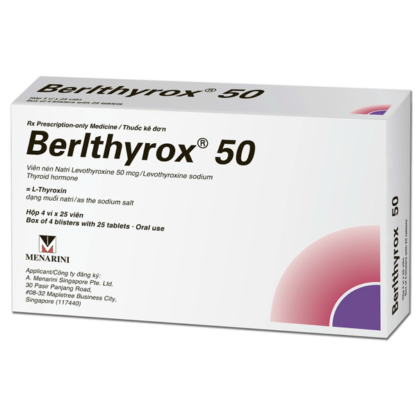 Berlthyrox 50 điều trị thiếu hocmon tuyến giáp