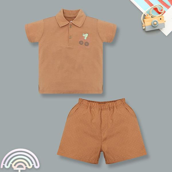 Bộ tay ngắn bé trai Lullaby NH556N màu nâu