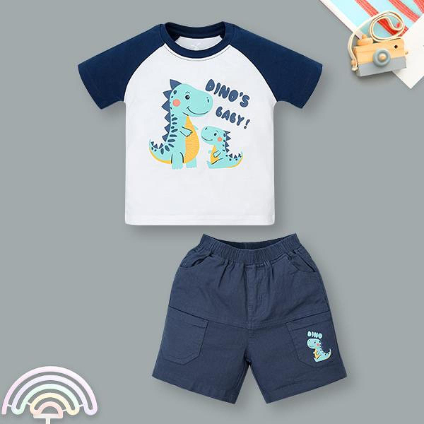 Bộ bé trai Rabity cotton trắng
