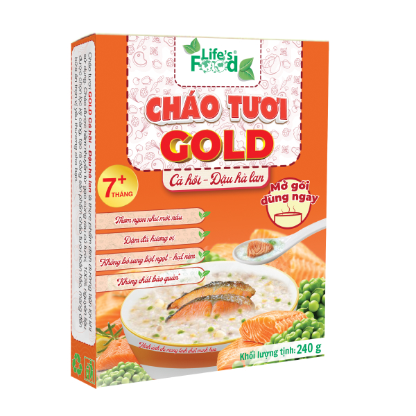 Cháo tươi Life's Food vị cá hồi đậu hà lan gói 240g (từ 7 tháng) - AVAKids.com