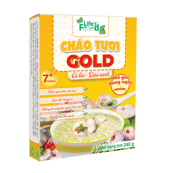 Cháo tươi Life's Food vị cá lóc đậu xanh gói 240g (từ 7 tháng) - AVAKids.com