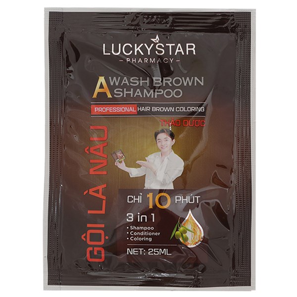 Dầu gội nâu Lucky Star phủ bạc làm nâu tóc