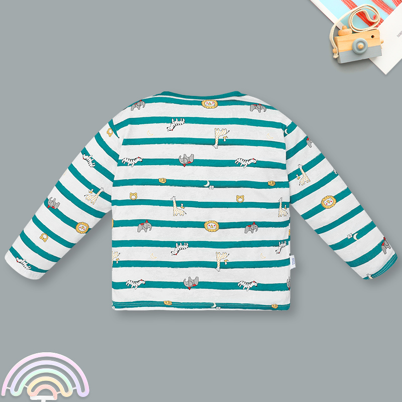 Bộ tay dài bé trai IQ Baby kẻ sọc màu xanh 3