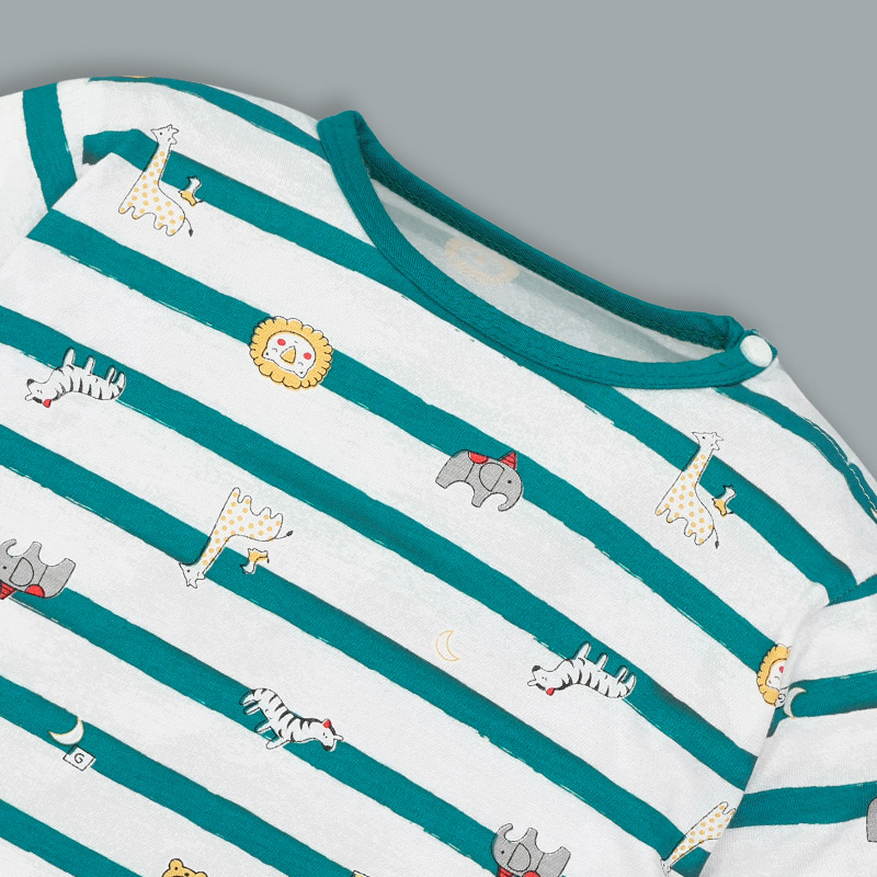 Bộ tay dài bé trai IQ Baby kẻ sọc màu xanh 4