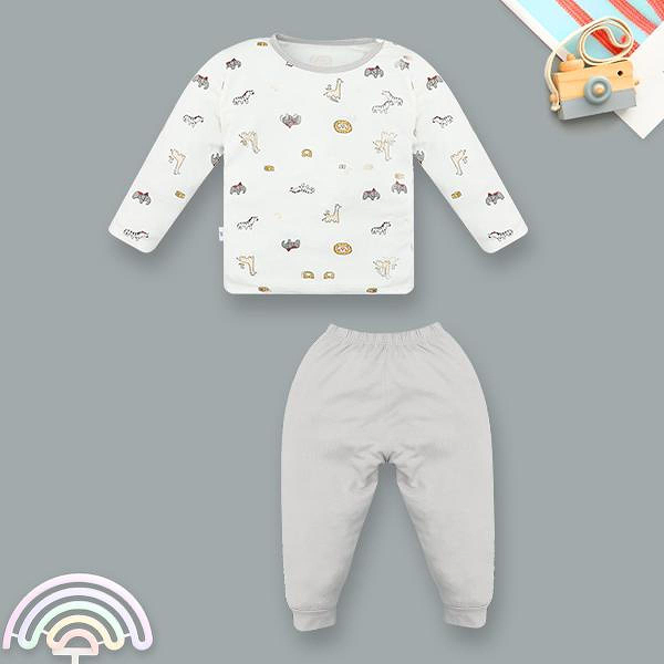 Bộ bé trai IQ Baby visco xám