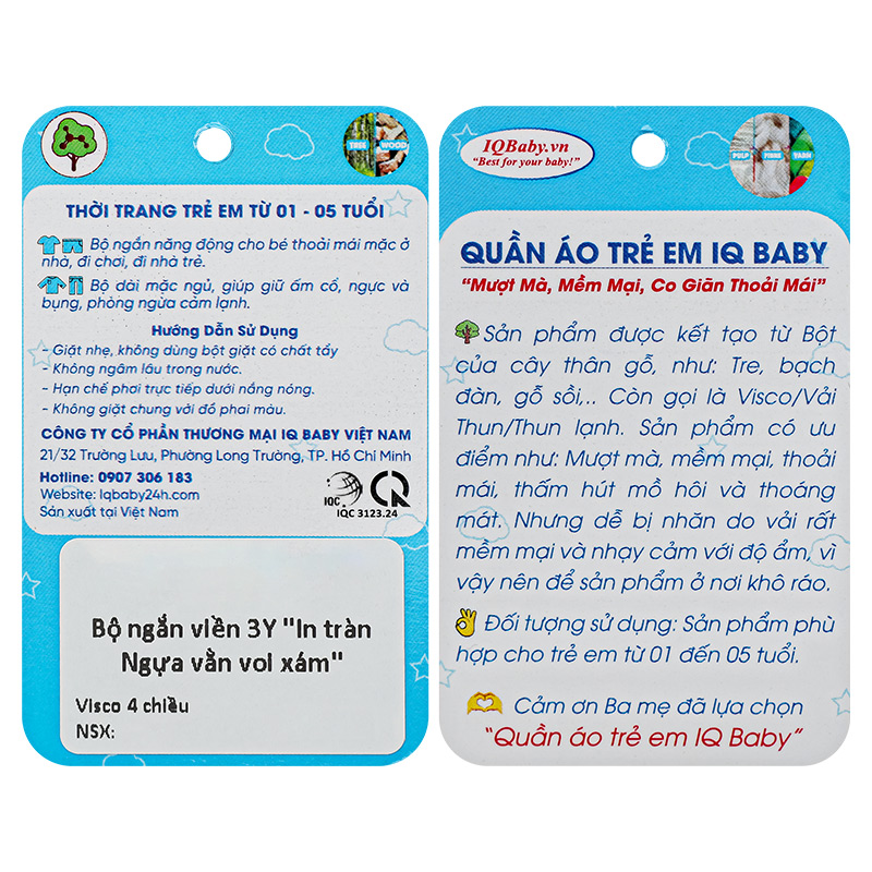 Bộ tay ngắn bé trai IQ Baby in thú màu xám 10