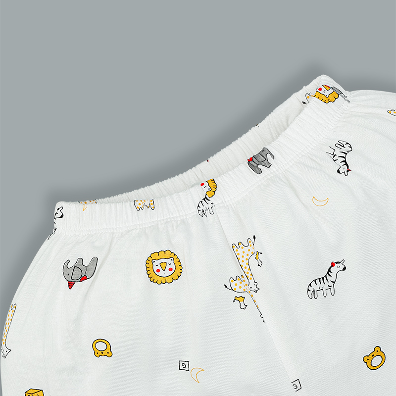 Bộ tay ngắn bé trai IQ Baby in thú màu xám 7