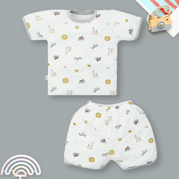 Bộ bé trai IQ Baby visco xám