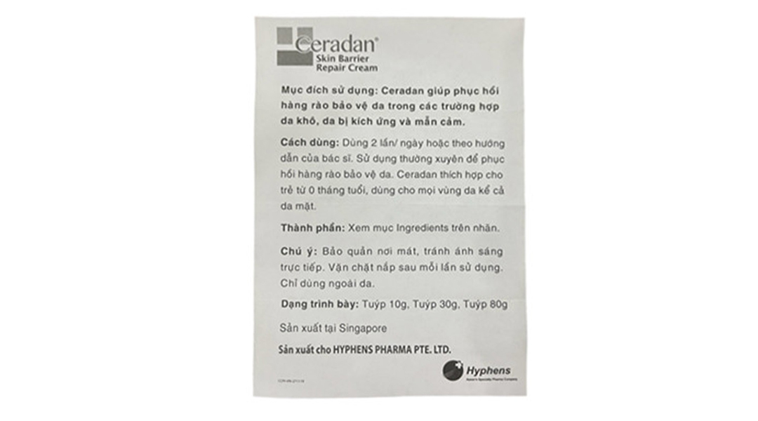 Kem dưỡng ẩm Ceradan phục hồi hàng rào bảo vệ da tuýp 10g - 10