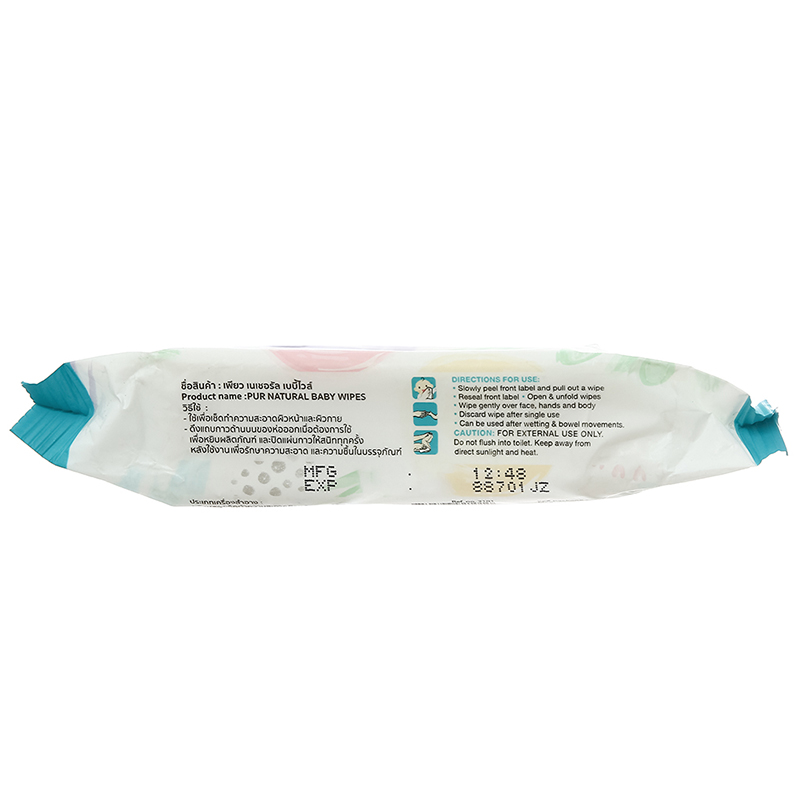 Khăn ướt Pur Natural không mùi gói 20 miếng 4