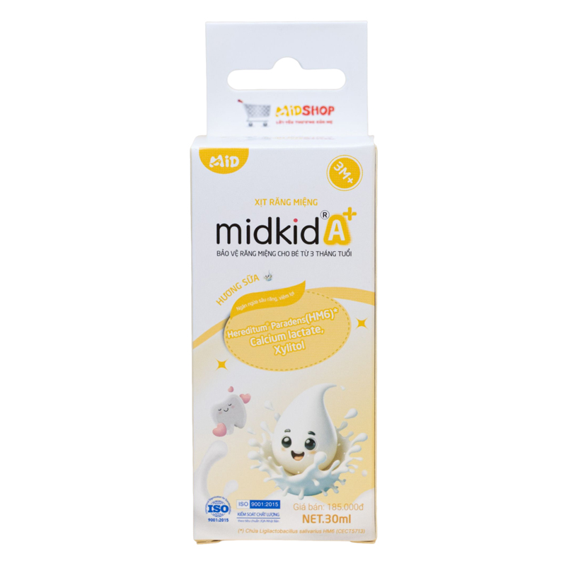Midkid A+ chống sâu răng hương sữa, 30 ml dạng xịt (từ 3 tháng) 2