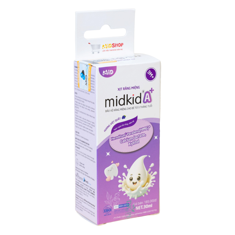 Midkid A+ chống sâu răng hương sữa, 30 ml dạng xịt (từ 3 tháng) 8