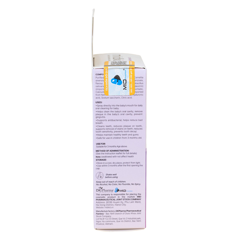 Midkid A+ chống sâu răng hương sữa, 30 ml dạng xịt (từ 3 tháng) 11