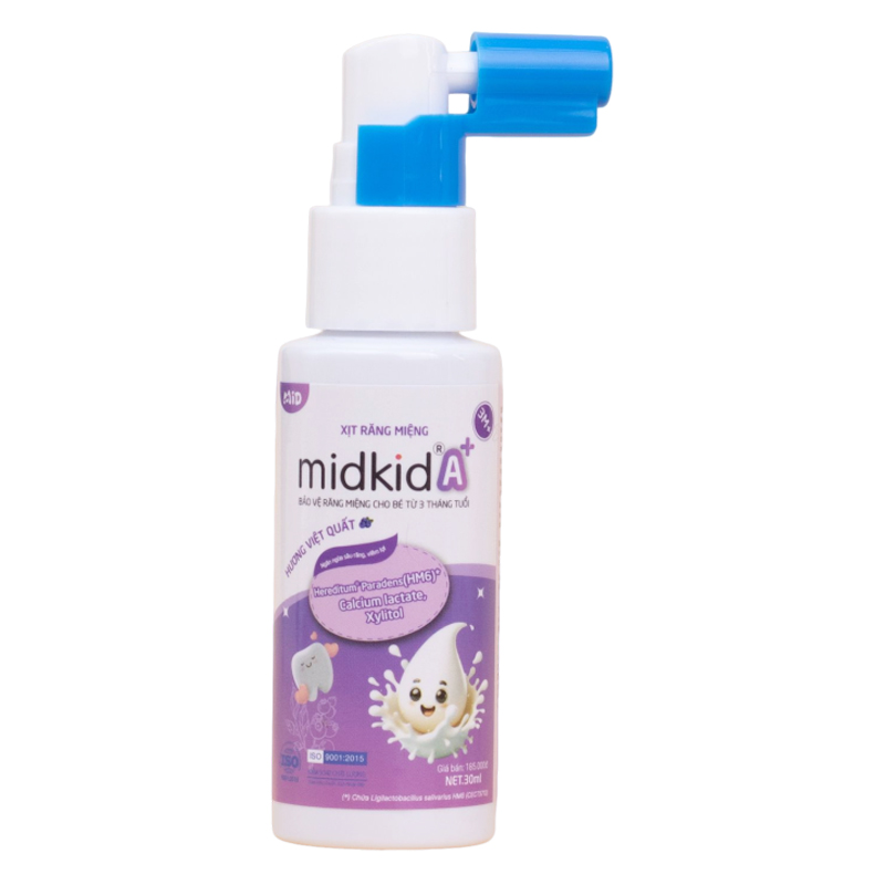 Midkid A+ chống sâu răng hương sữa, 30 ml dạng xịt (từ 3 tháng) 12