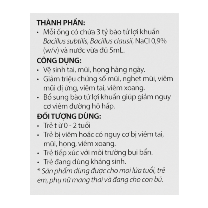 Nước muối sinh lý giảm nguy cơ viêm đường hô hấp Livespo Navax 5 ml (Hộp 5 ống) 4