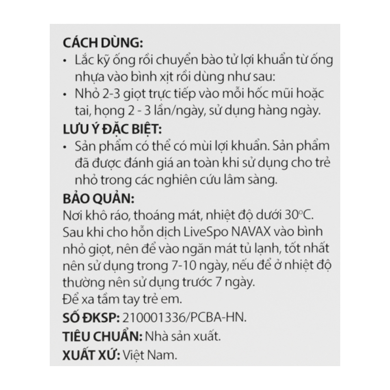 Nước muối sinh lý giảm nguy cơ viêm đường hô hấp Livespo Navax 5 ml (Hộp 5 ống) 5