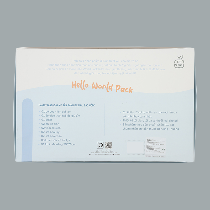 Set đi sinh La Pomme 17 món Hello World màu hồng 31