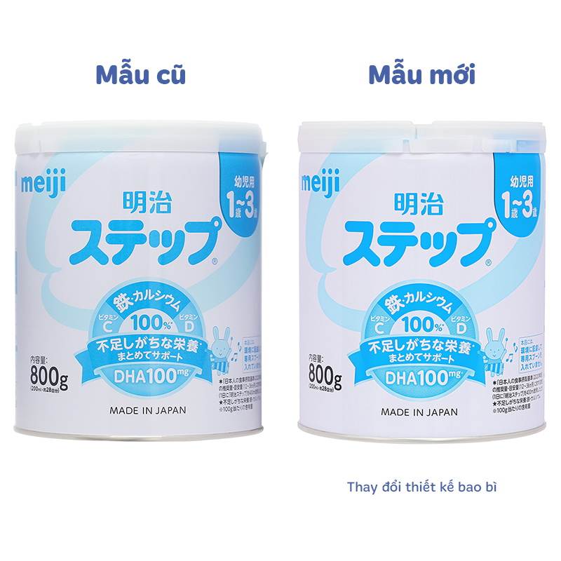 Sữa bột nội địa Nhật Meiji Step Milk có muỗng 800g (1 - 3 tuổi) - Giao bao bì ngẫu nhiên 8