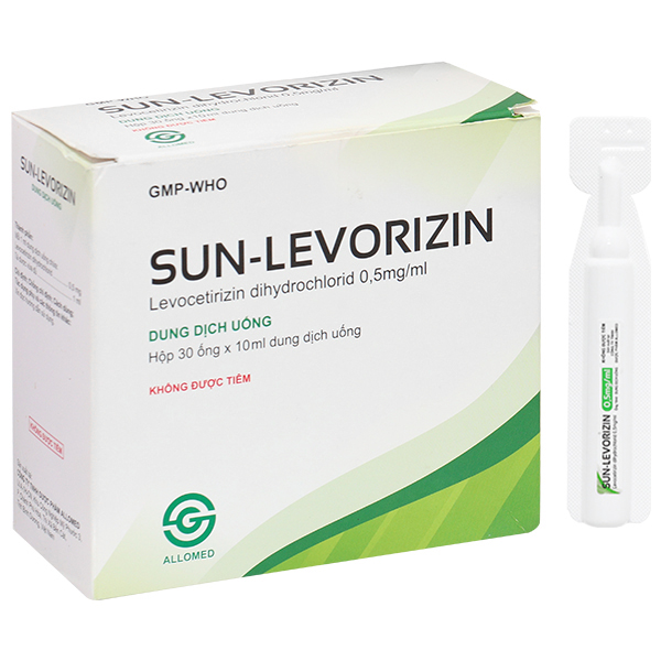 SUN-LEVORIZIN trị các triệu chứng viêm mũi dị ứng, mày đay