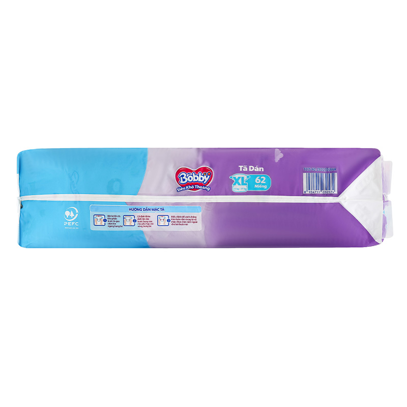 Tã dán Bobby size XL 62 miếng (12 - 17 kg) - Giao bao bì ngẫu nhiên 5