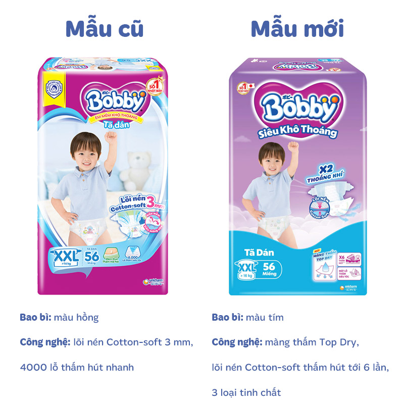Tã dán Bobby size XL 62 miếng (12 - 17 kg) - Giao bao bì ngẫu nhiên 72