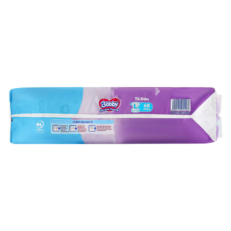 Tã dán Bobby size XL 62 miếng (12 - 17 kg) - Giao bao bì ngẫu nhiên 62