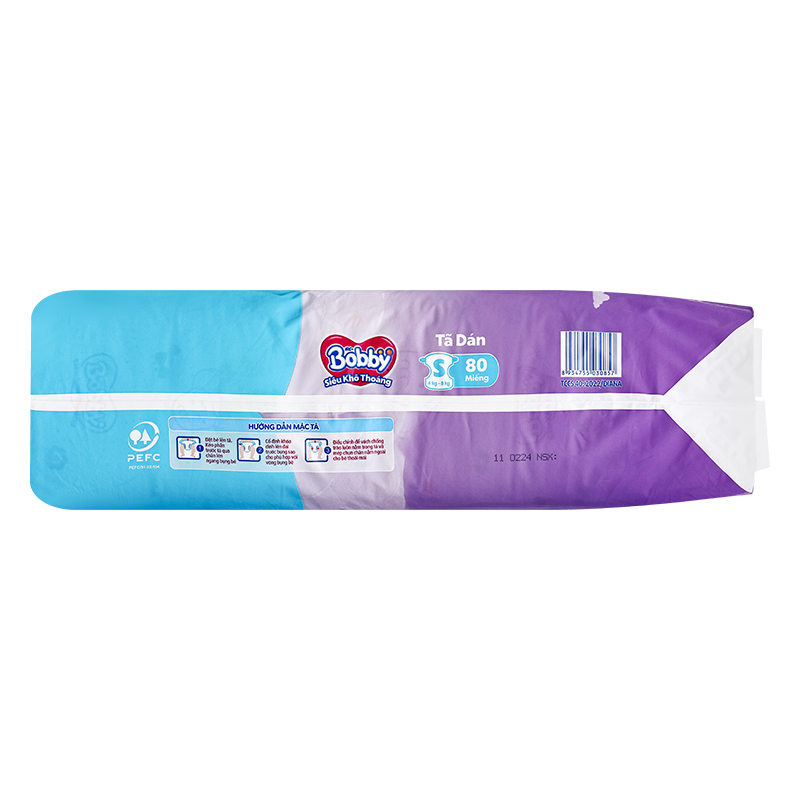Tã dán Bobby size S 80 miếng (4 - 8 kg) - Giao bao bì ngẫu nhiên 6