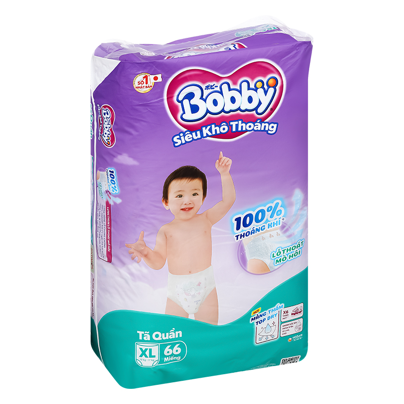 Tã quần Bobby size XL 66 miếng (12 - 17 kg) - Giao bao bì ngẫu nhiên 4