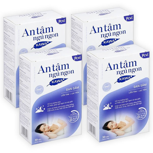 Combo 4 hộp An Tâm Ngủ Ngon Kawa dưỡng tâm, an thần