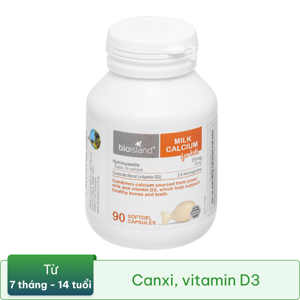 Bio Island Milk Calcium For Kids hỗ trợ cải thiện sự chắc khỏe của xương