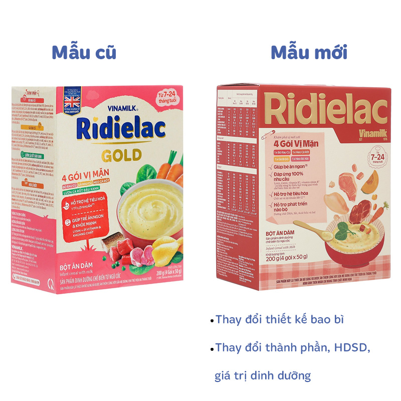 Bột ăn dặm Vinamilk RiDielac Gold yến mạch, gà và đậu Hà Lan hộp 200g (7 - 24 tháng) 62