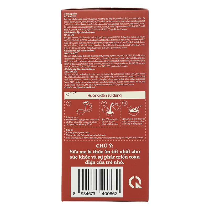 Bột ăn dặm Vinamilk RiDielac Gold yến mạch, gà và đậu Hà Lan hộp 200g (7 - 24 tháng) 67