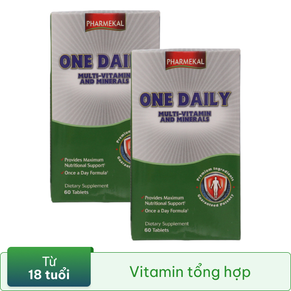 Combo 2 hộp One Daily Multivitamin Pharmekal hỗ trợ giúp bổ sung vitamin và khoáng chất