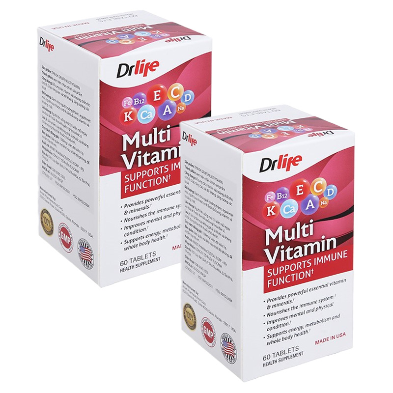 Combo 2 hộp Drlife Multivitamin hỗ trợ nâng cao sức đề kháng hộp 60 viên