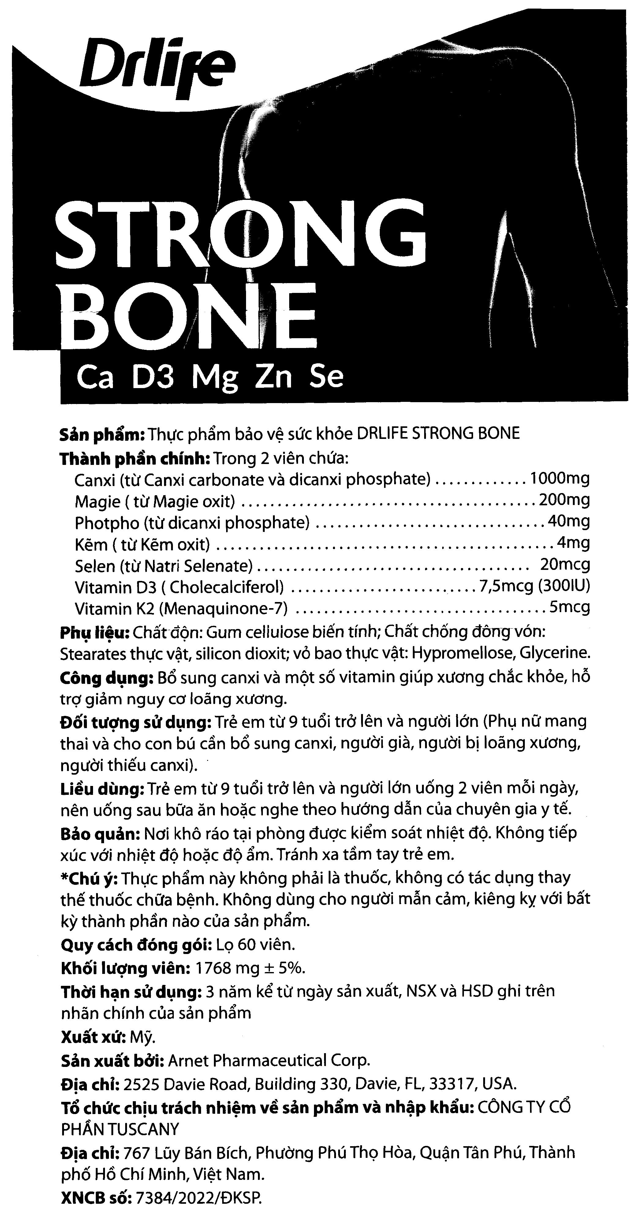 Thực phẩm bảo vệ sức khỏe Drlife Strong Bone - 9