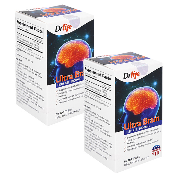 Combo 2 hộp Drlife Ultra Brain hỗ trợ sức khỏe não bộ