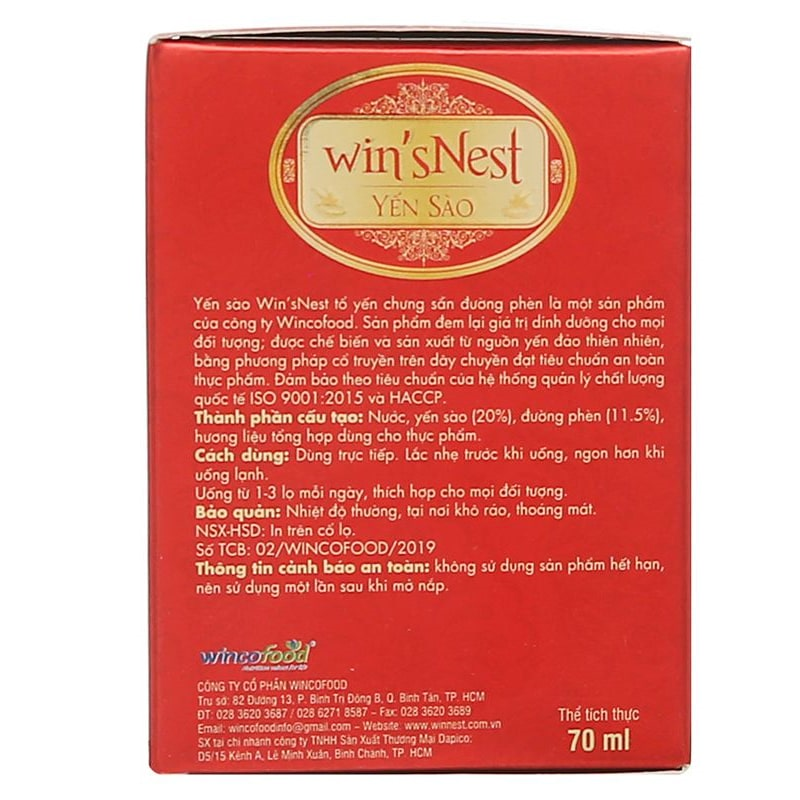 Hộp 6 hũ nước yến sào đường phèn Win'sNest 70 ml (từ 1 tuổi) 26