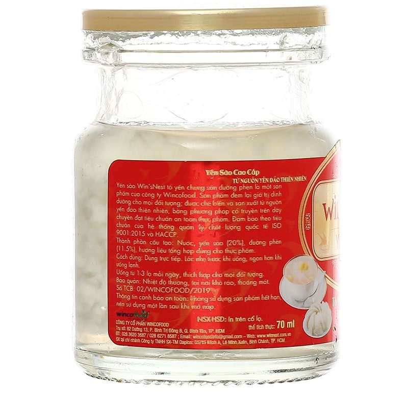 Hộp 6 hũ nước yến sào đường phèn Win'sNest 70 ml (từ 1 tuổi) 30