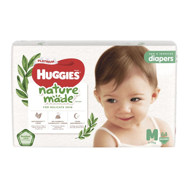 Combo 4 tã dán Huggies Platinum nature made siêu cao cấp size M 64 miếng (6 - 11 kg) - Giao bao bì ngẫu nhiên 32