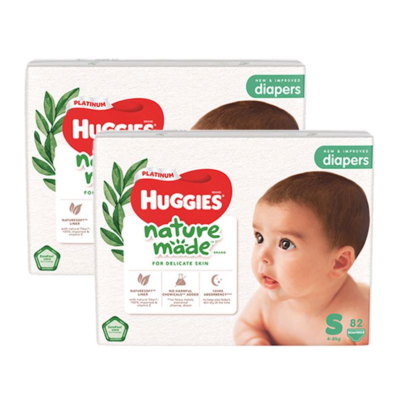 Combo 2 tã dán Huggies Platinum nature made size S