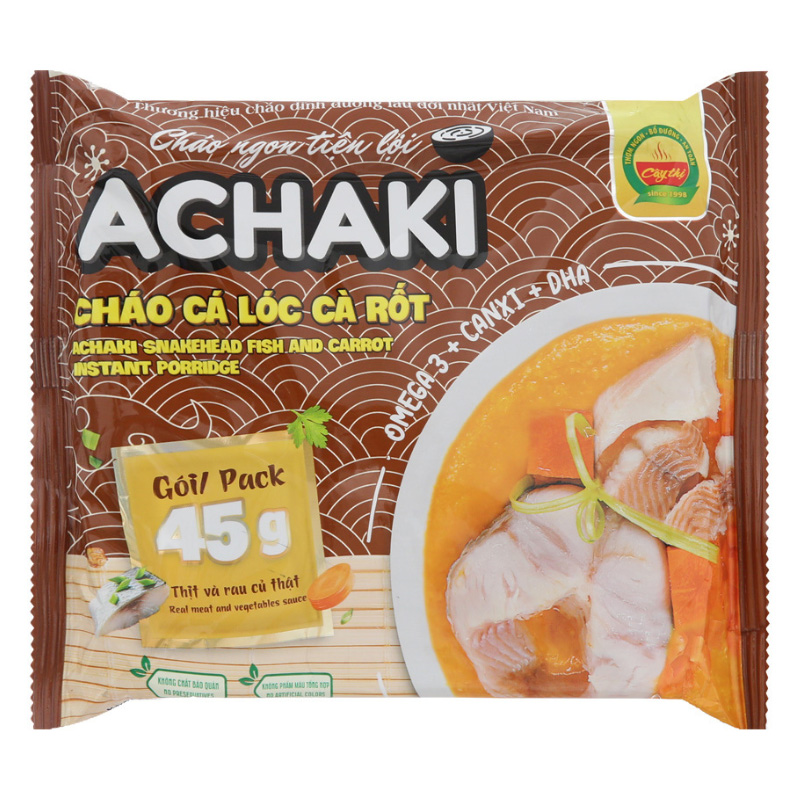 Cháo ăn liền Achaki vị cá lóc, cà rốt gói 72g (từ 1 tuổi) 9