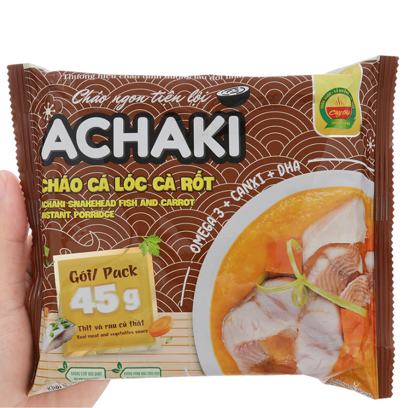 Cháo ăn liền Achaki vị cá lóc, cà rốt gói 72g (từ 1 tuổi) 11