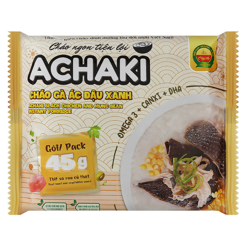 Cháo ăn liền Achaki vị gà ác, đậu xanh gói 72g (từ 1 tuổi) 9